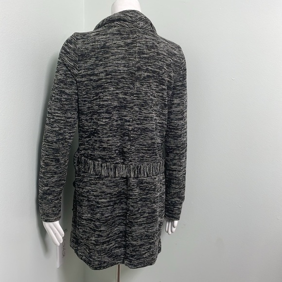Loft black belted marled cardigan with pockets size small - Picture 10 of 10